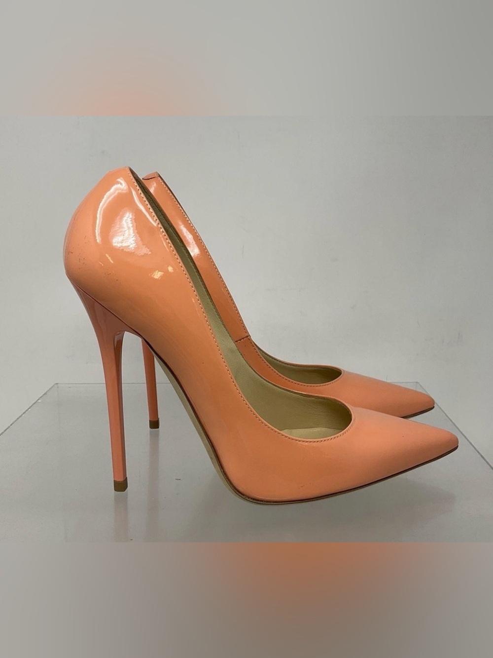 Jimmy Choo Coral Orange Patent Leather Pumps Size 36.5 / 6.5